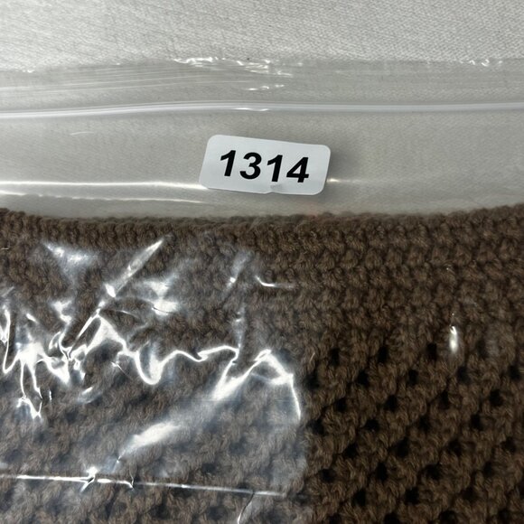 CC Exclusive Hand-crocheted Tan Beanie 100% Acrylic Warm Comfortable Stretch NWT - Picture 8 of 8